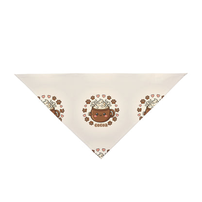 Cocoa Kawaii Pet Bandana — Cute Hot Chocolate Paw Print Accessory
