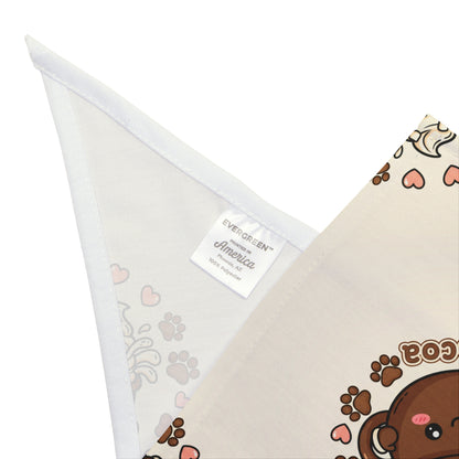 Cocoa Kawaii Pet Bandana — Cute Hot Chocolate Paw Print Accessory