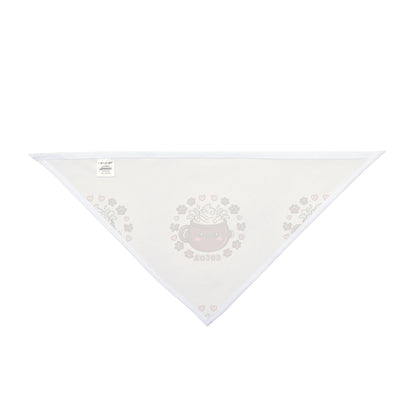 Cocoa Kawaii Pet Bandana — Cute Hot Chocolate Paw Print Accessory