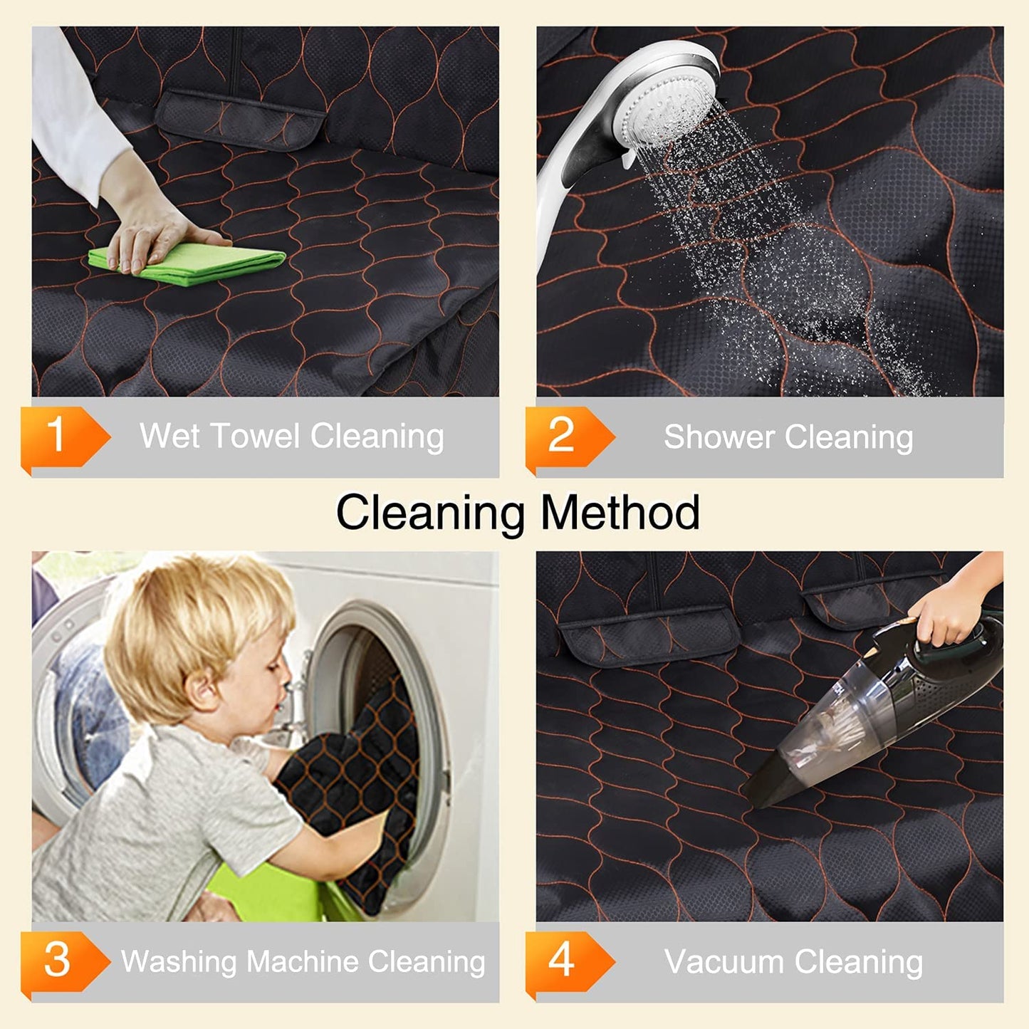 Dog Car Seat Cover Waterproof Pet Bench Seat Cover Nonslip and Heavy Duty Pet Car Seat Cover for Dogs with Universal Size Fits Cars, Trucks and Suvs (60" W X 51" L, Black)