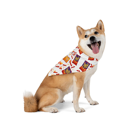 Taki Snack Pattern Pet Bandana | Spicy Chips Repeat Print