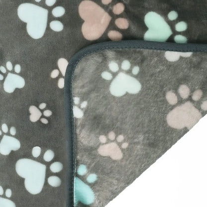 1 Pack 3 Blankets Super Soft Fluffy Premium Fleece Pet Blanket Flannel Throw for Dog Puppy Cat Paw 23X16 Inch