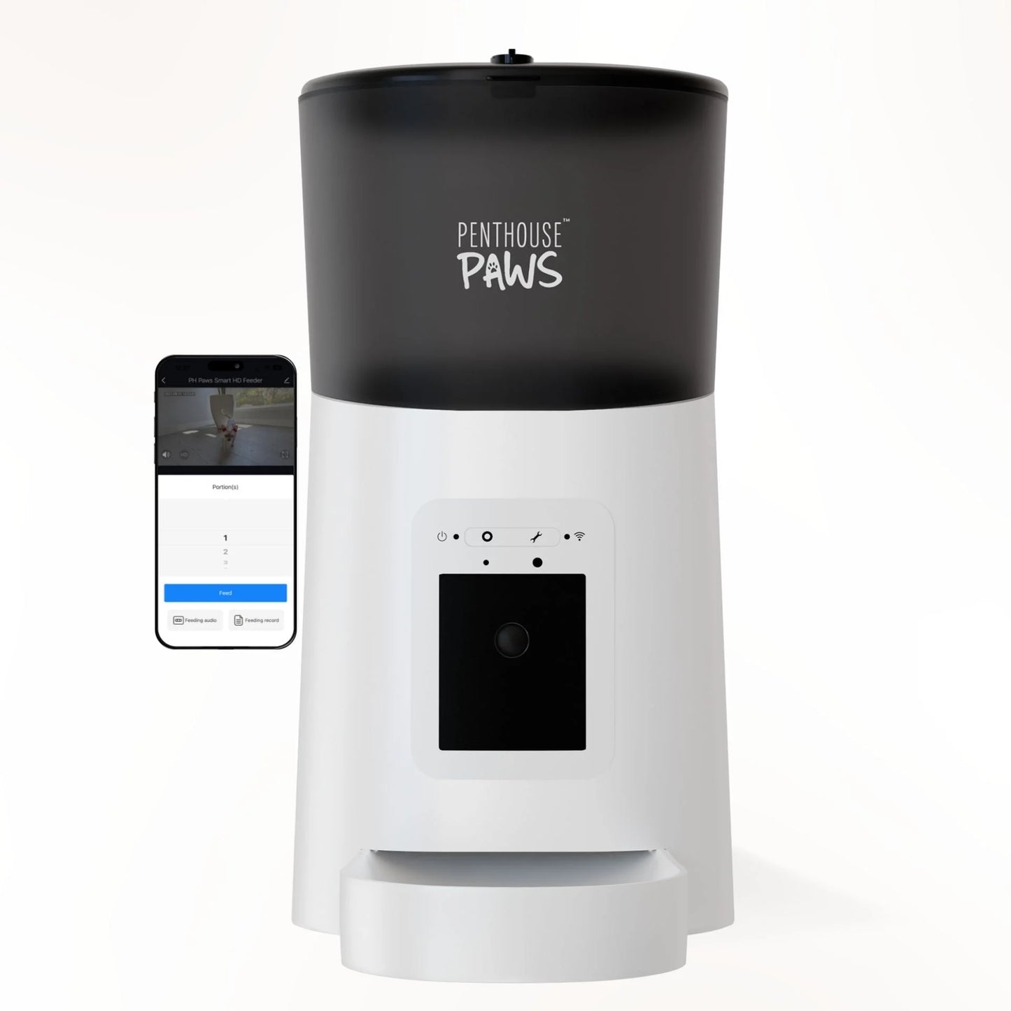 Smart HD Feeder, Automatic Pet Food Dispenser, 6L, 1080P Camera, 2-Way Audio, Backup Power, 15 Meals/Day, White, for Cat & Dog